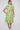 Green Leaf Printed Short Sleeve Midi Dress