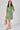 Green Geometric Print Long Sleeve Mini Shirt Dress
