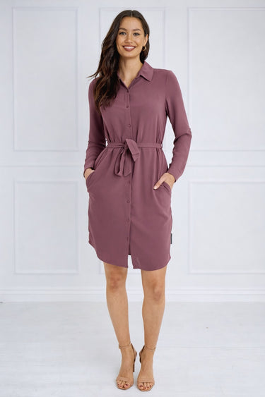Rosewood Button-Front Mini Shirt Dress