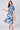 Blue Tropical Leaf Print Tie Waist Midi Dress