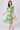 Green Floral Print Tie Front Midi Dress