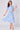Blue Leaf Print Tie Waist Midi Dress
