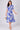 Blue Floral Print Tie Front Midi Shirt Dress
