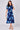 Navy Blue Floral Print Tie Front Midi Shirt Dress