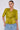 Lime Green Short Sleeve Knotted Crepe Satin Top