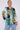 Emerald and Mustard Watercolour Print Satin Shirt