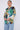 Emerald and Mustard Watercolour Print Satin Shirt
