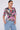 Pink Roses Print Short Sleeve Knotted Top