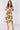 Ochre Brown Abstract Brushstroke Belted Midi Shirt Dress