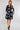 Blue Leaf Print Half Sleeve Mini Shirt Dress