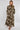 Khaki Brushstroke Print Pleated Skirt Satin Maxi Dress