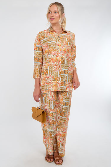 Orange Patchwork Print Co-Ord Set