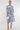 Blue Tile Print Half Sleeve Midi Shirt Dress