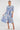Blue Tile Print Half Sleeve Midi Shirt Dress