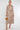 Tan Retro Floral Swirl Print Maxi Shirt Dress
