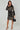 Black and Beige Rose Print Mini Shirt Dress