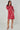 Crimson and White Geometric Print Mini Shirt Dress