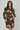 Khaki and Blush Tropical Floral Print Mini Shirt Dress