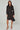 Black and Camel Chevron Print Mini Shirt Dress