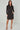 Black and Camel Chevron Print Mini Shirt Dress