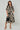 Black and Stone Geometric Stripe Print Midi Shirt Dress
