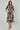 Black and Stone Geometric Stripe Print Midi Shirt Dress
