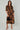 Black and Tan Geometric Stripe Print Midi Shirt Dress