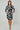 Black and White Abstract Patchwork Print Mini Shirt Dress