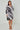 Grey Abstract Brushstroke Print Mini Shirt Dress