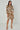 Tan and White Abstract Block Print Mini Shirt Dress