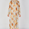 Love Sunshine Blue and Rust Moroccan Print Maxi Dress Dresses Garden Party Dress Holiday Dress Leopard Print Dress Long Sleeve Dress LS-2512 Wedding Guest Dress