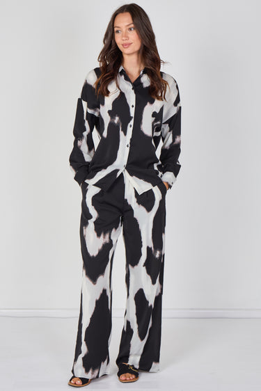 Love Sunshine Black and Grey Abstract Print Co-ord Set Co ord sets LS-2268&2508 Shirts trousers