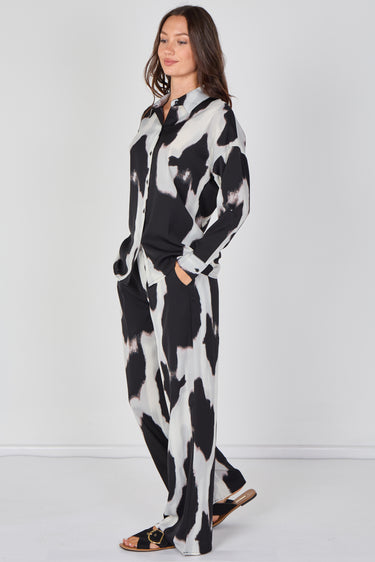 Love Sunshine Black and Grey Abstract Print Co-ord Set Co ord sets LS-2268&2508 Shirts trousers