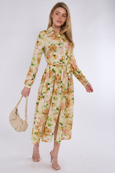Sunshine Bloom Printed Midaxi Shirt Dress
