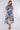 Blue Paisley Floral Print Short Sleeve Midi Shirt Dress