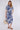 Blue Paisley Floral Print Short Sleeve Midi Shirt Dress