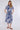 Blue Paisley Floral Print Short Sleeve Midi Shirt Dress