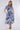 Blue Paisley Floral Print Short Sleeve Midi Shirt Dress