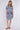 Blue Leaf Print Short Sleeve Mini Shirt Dress
