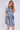 Blue Leaf Print Short Sleeve Mini Shirt Dress