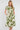 Green Botanical Leaf Print Tiered Midi Shirt Dress