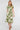 Green Botanical Leaf Print Tiered Midi Shirt Dress