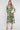 Green Boho Paisley Tile Print Tiered Midi Shirt Dress