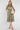 Khaki Geometric Print Half Sleeve Midi Shirt Dress