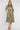 Khaki Geometric Print Half Sleeve Midi Shirt Dress