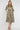 Khaki Geometric Print Half Sleeve Midi Shirt Dress