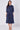 Navy Polka Dot Half Sleeve Midi Shirt Dress