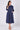 Navy Polka Dot Half Sleeve Midi Shirt Dress