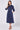 Navy Polka Dot Half Sleeve Midi Shirt Dress