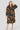 Love Sunshine Ginkgo Leaf Print V Neck Satin Curve Shift Dress Curve LS-2333